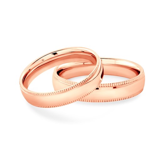 Obrączki ślubne: różowe złoto, okrągłe, 4 mm