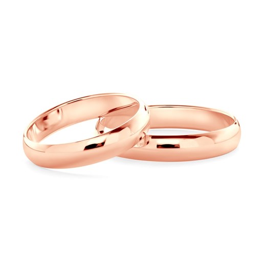 Obrączki ślubne: różowe złoto, półokrągłe, 4 mm