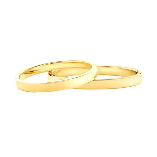 Obrączki ślubne: złote, płaskie, 2 mm