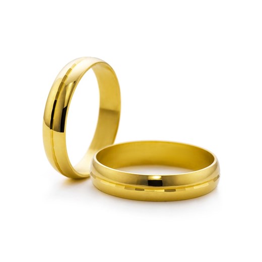 Obrączki ślubne: złote, półokrągłe, 3,5 mm