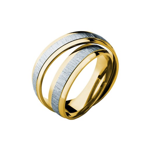 Obrączki ślubne: dwukolorowe złoto, półokrągłe, 5 mm