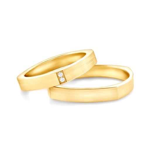 Obrączki ślubne: złote, płaskie, 3,6 mm