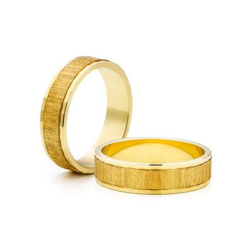 Obrączki ślubne: złote, płaskie, 5 mm