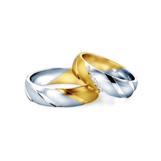 Obrączki ślubne: dwukolorowe złoto, okrągłe, 5,5 mm