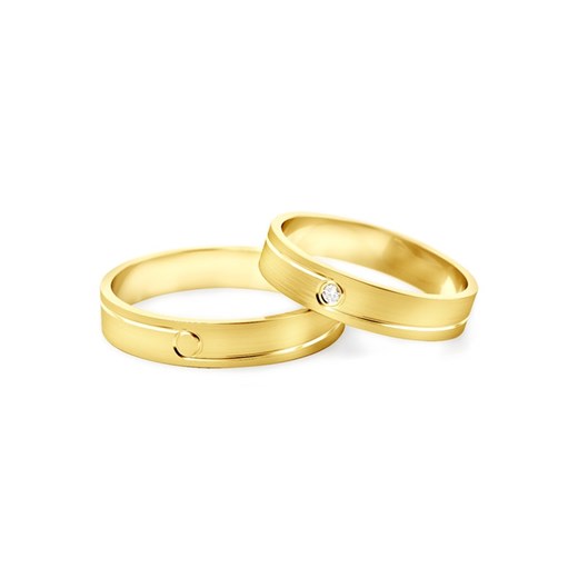 Obrączki ślubne: złote, płaskie, 4 mm