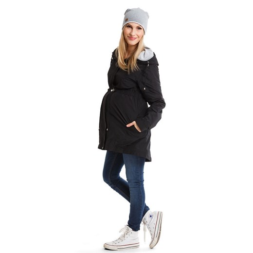 Czarna parka kurtka ciążowa Happymum
