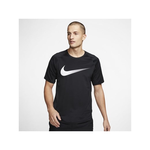 Męska koszulka z krótkim rękawem i nadrukiem Nike Pro - Czerń