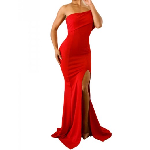 Sukienka czerwona Elegrina maxi na bal 