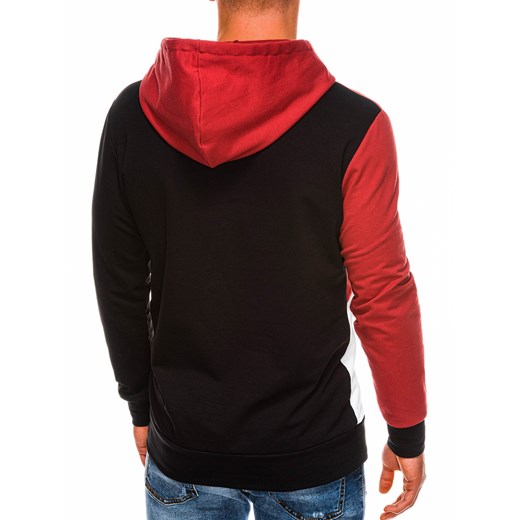 Bluza męska z kapturem B1050 - czarna/czerwona Ombre  XL 