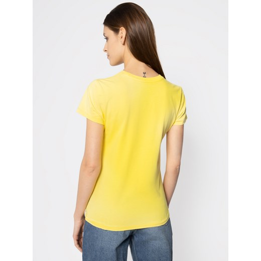Bluzka damska Polo Ralph Lauren żółta z okrągłym dekoltem z krótkim rękawem 