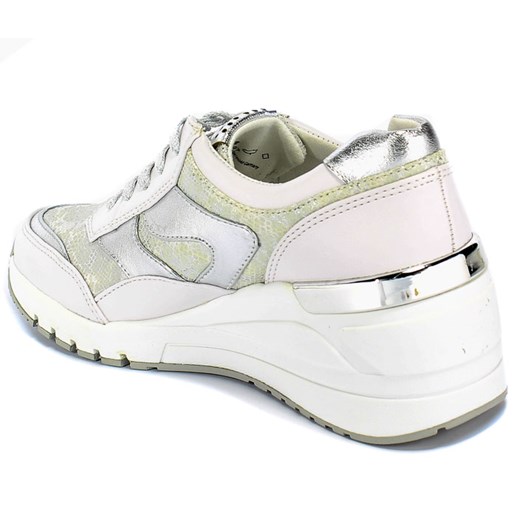 Buty sportowe damskie białe Marco Tozzi w stylu casual bez wzorów sznurowane 