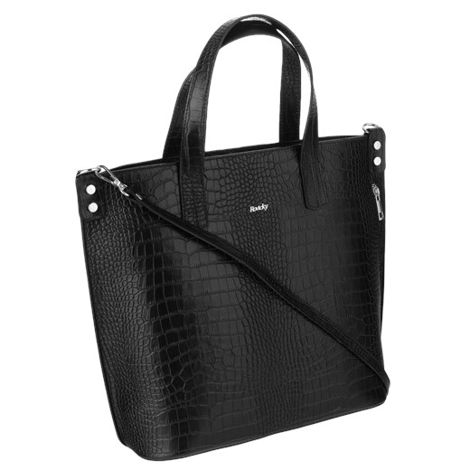 Shopper bag Rovicky elegancka bez dodatków skórzana 
