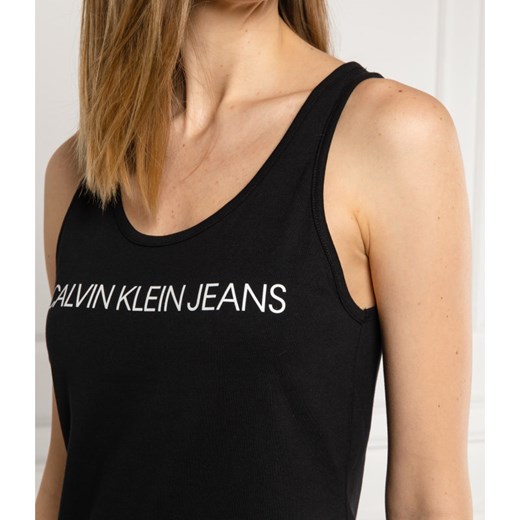 Bluzka damska Calvin Klein z okrągłym dekoltem z napisami 