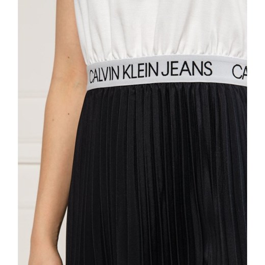 Sukienka wielokolorowa Calvin Klein z okrągłym dekoltem bez rękawów 