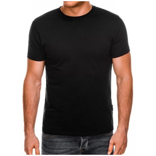 T-shirt męski bez nadruku S884 - czarny