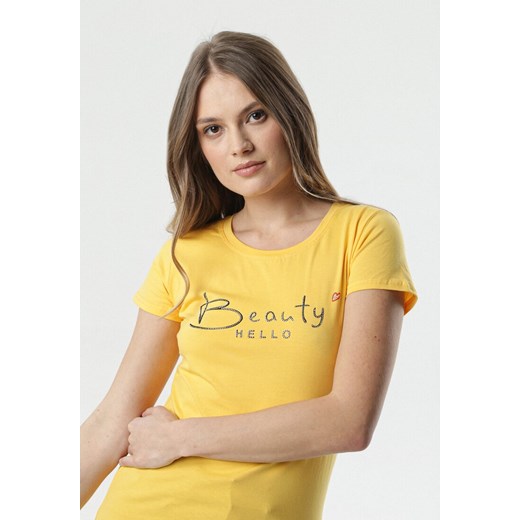 Żółty T-shirt Consolata  Born2be L/XL Born2be Odzież