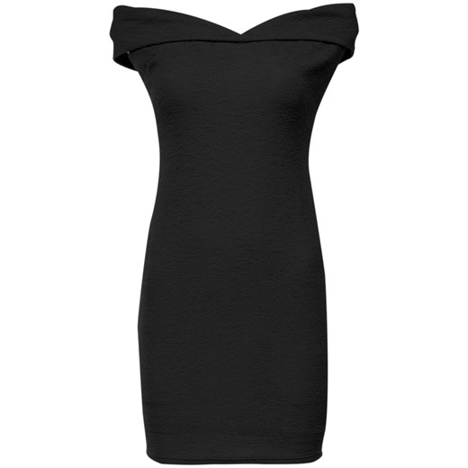 Sukienka Guess czarna na sylwestra z krótkimi rękawami mini 