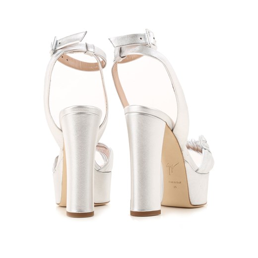 Giuseppe Zanotti Design Sandały dla Kobiet Na Wyprzedaży, srebrny metaliczny, Skóra, 2019, 39 40