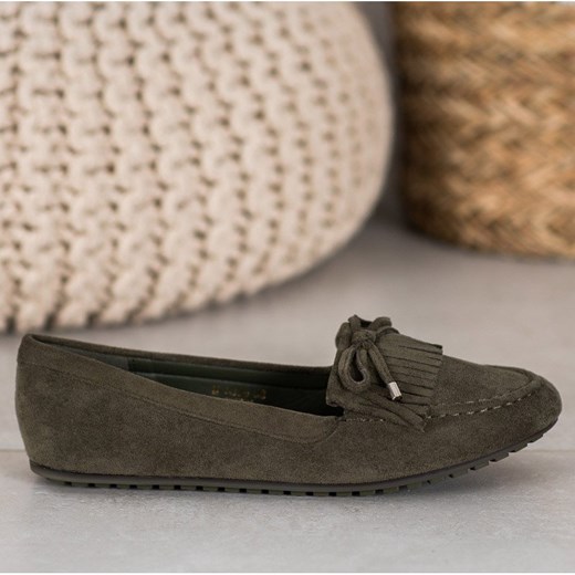 Mokasyny Ideal Shoes płaskie ze skóry ekologicznej 
