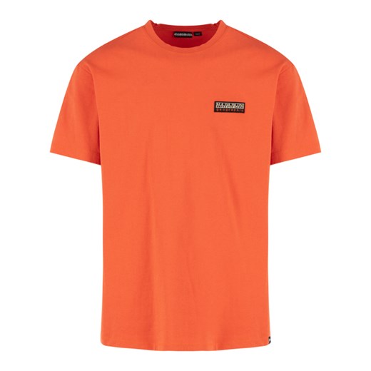 T-shirt męski Napapijri gładki pomarańczowa z krótkim rękawem 