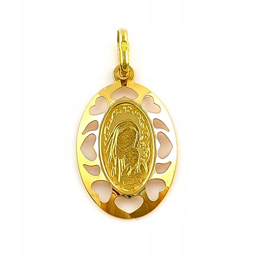 Złoty Medalik Matka Boska Z Dzieciątkiem Złoto 585