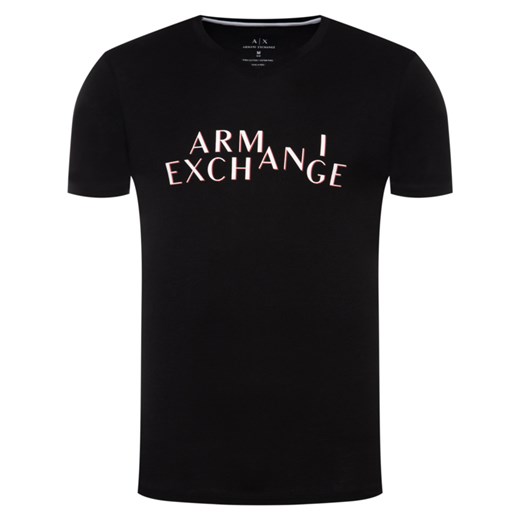 T-shirt męski wielokolorowy Armani Exchange z napisem 