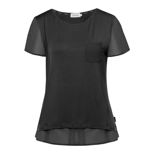 Czarna bluzka damska Calvin Klein na wiosnę bez wzorów 