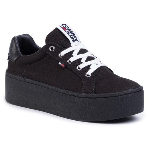 Sneakersy TOMMY JEANS - Flatform Sneaker EN0EN00878 Black BDS