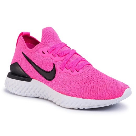 Buty sportowe damskie Nike różowe bez wzorów płaskie z tworzywa sztucznego 