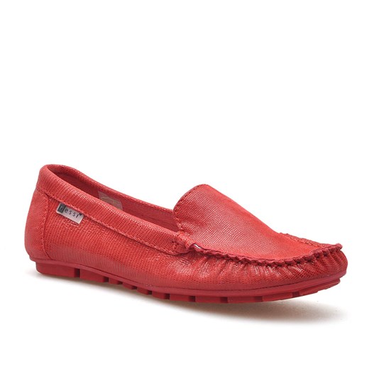 Mokasyny Nessi 17130 Czerwone 1/4 lico ze sklepu Arturo-obuwie w kategorii Mokasyny damskie - zdjęcie 82923330