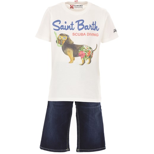 Mc2 Saint Barthelemy Koszulka Dziecięca dla Chłopców, biały, Bawełna, 2019, 12Y 14Y 16Y