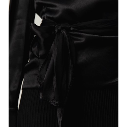 Bluzka damska Michael Kors z długim rękawem czarna z dekoltem v 