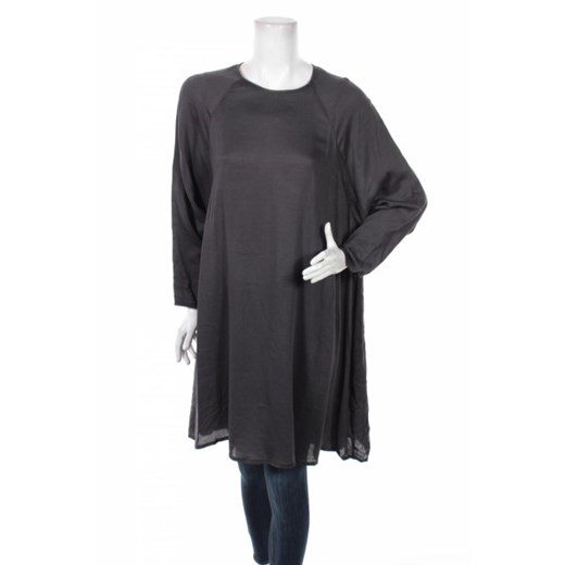 American Vintage bluzka damska czarna na wiosnę casual z długim rękawem z okrągłym dekoltem 