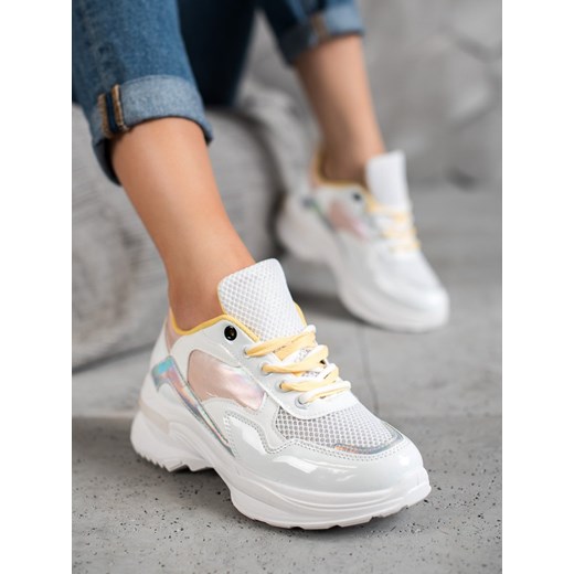 Buty sportowe damskie CzasNaButy sneakersy na platformie skórzane sznurowane młodzieżowe 