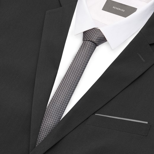 Reserved - Wzorzysty krawat - Szary Reserved  One Size 