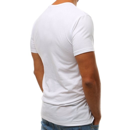 T-shirt męski biały Dstreet z krótkim rękawem w nadruki 