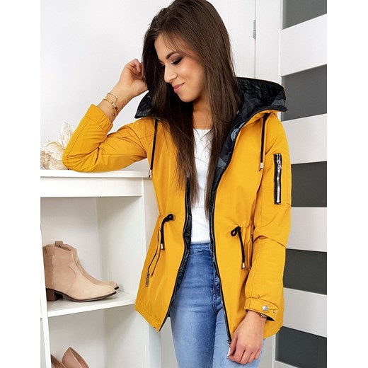 Parka damska Dstreet żółta na wiosnę casual
