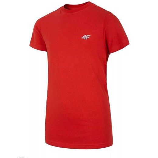 4F t-shirt chłopięce czerwony z krótkim rękawem 