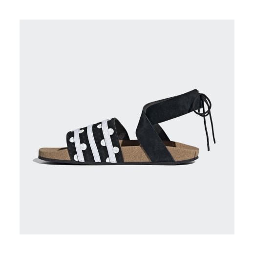 Sandały damskie Adidas płaskie w groszki casual na lato bez obcasa