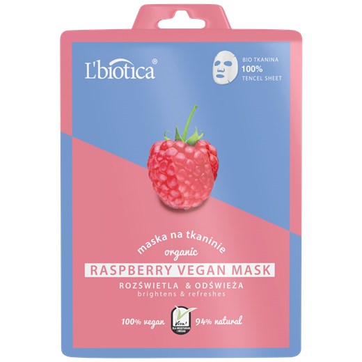 L'Biotica Raspberry Vegan Mask  L'Biotica  promocja Hebe 