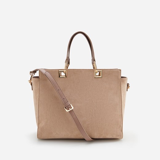 Shopper bag brązowa Reserved na ramię elegancka 