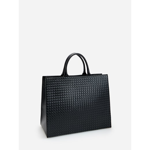 Czarna shopper bag Reserved do ręki elegancka bez dodatków 