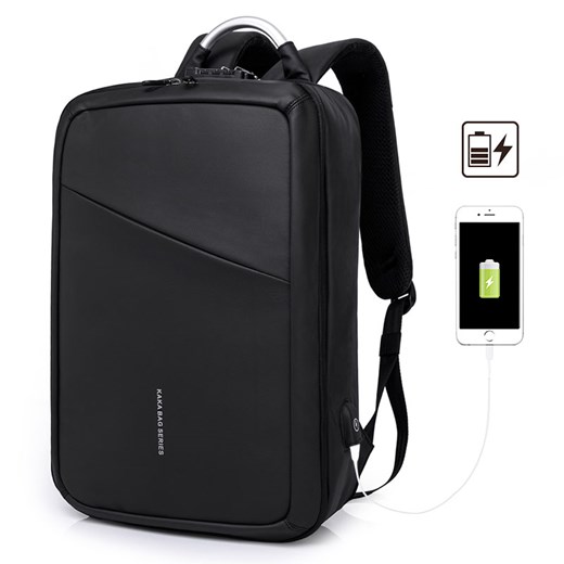 Plecak/torba KK na laptopa 15,6" 807 dwukomorowa z USB Kolor: czarny