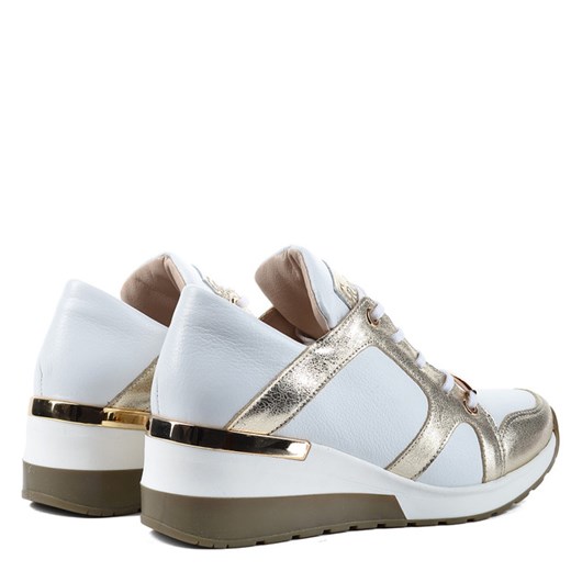 Buty sportowe damskie Claudio Rosetti w stylu casual w młodzieżowym wiązane na platformie gładkie skórzane 