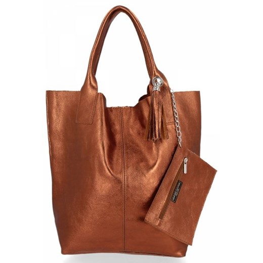Shopper bag Genuine Leather duża skórzana matowa 
