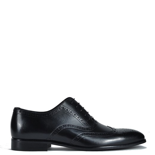 Buty eleganckie męskie Trio Pl Mielewczyk czarne ze skóry