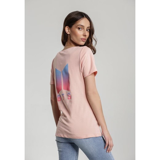 Jasnoróżowy T-shirt Aroaxera  Renee L/XL Renee odzież