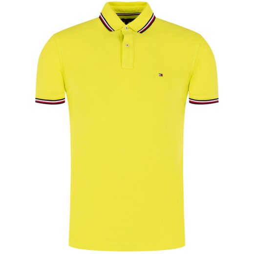 Tommy Hilfiger Polo Tipped MW0MW13080 Żółty Slim Fit