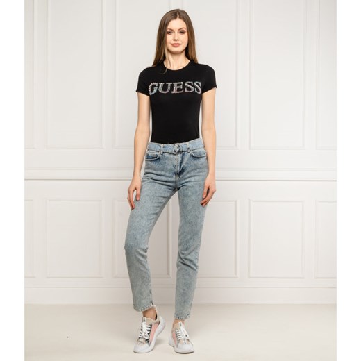 Bluzka damska Guess Jeans z okrągłym dekoltem młodzieżowa 