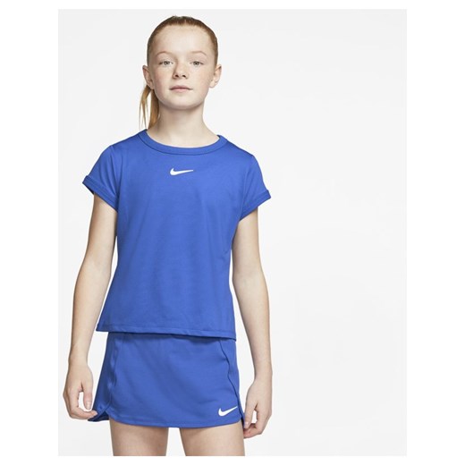 Dziewczęca koszulka do tenisa NikeCourt Dri-FIT - Niebieski Nike XS Nike poland